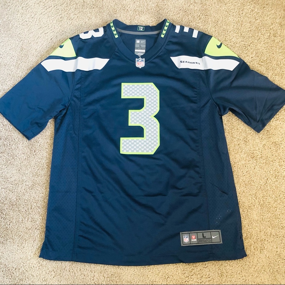 Navy Blue Russell Wilson Seahawks NFL Jersey